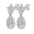 S925 Sterling Silver Pear Cut Moissanite Dangle Earrings  5x7mm Teardrop Cluster Earrings With GRA Certificate Platinum Plated Jewelry Gift Box Set