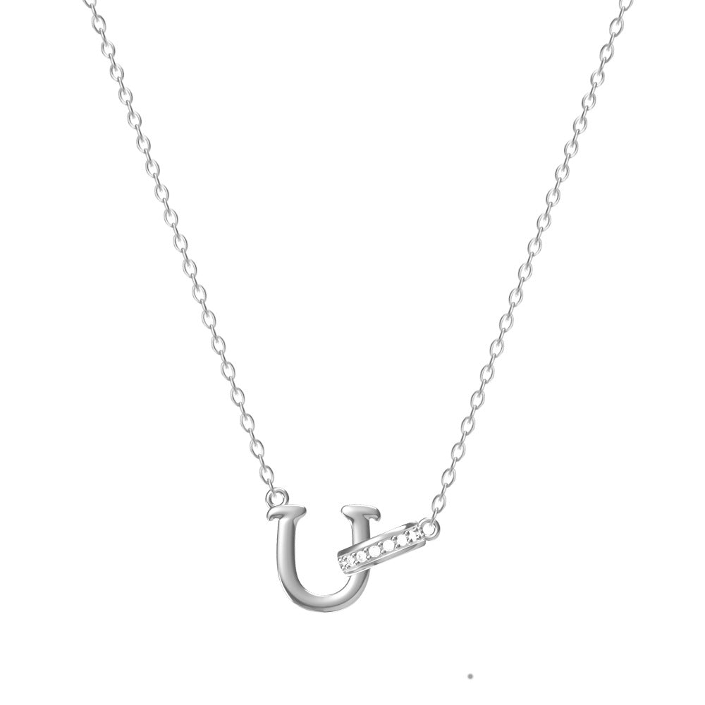 26-Letter Diamond-Embedded Unique Design Necklace For Women