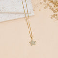 Stainless Steel Inlaid Zircon Star Pendant Necklace