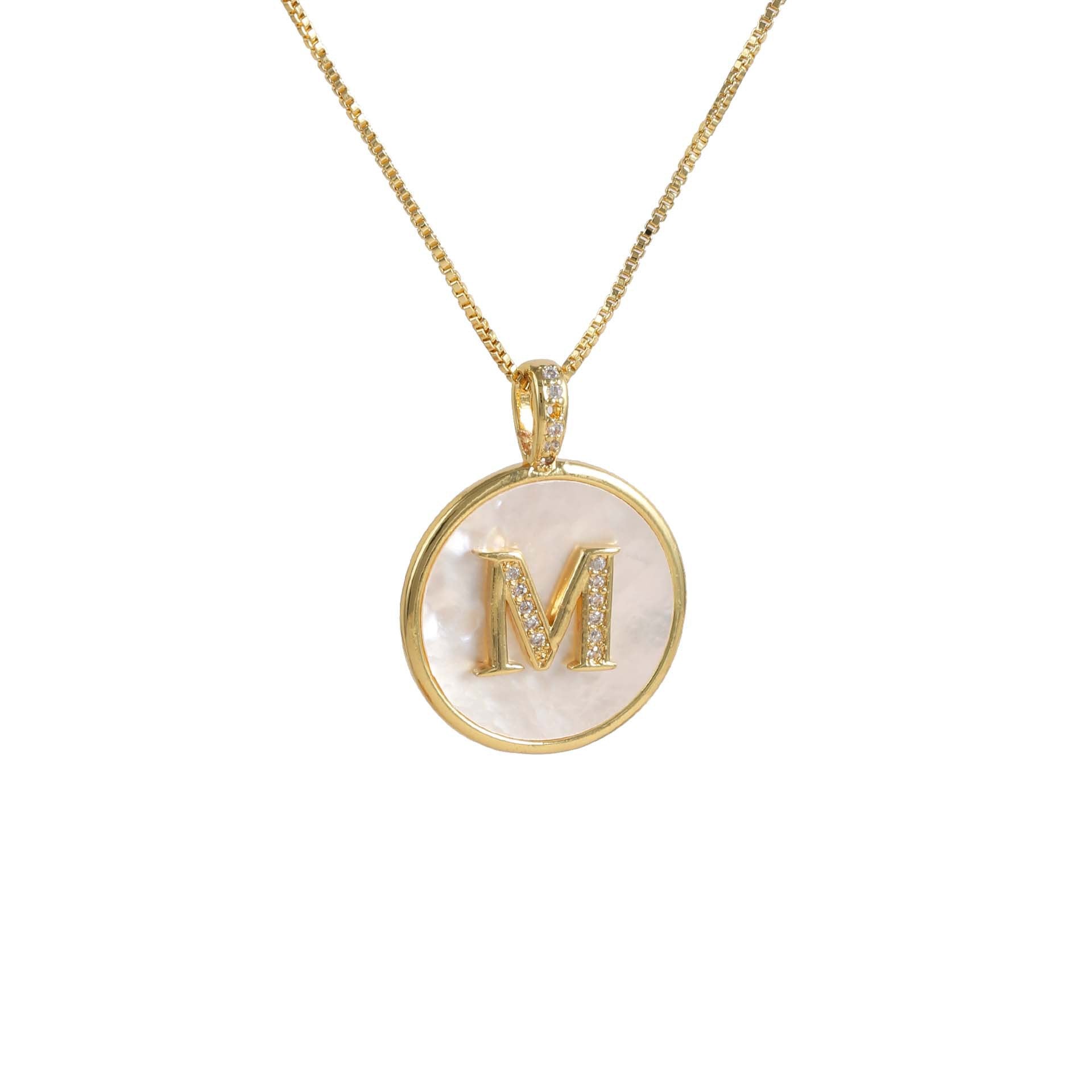 Gold Shell Initial Pendant Charm Collection