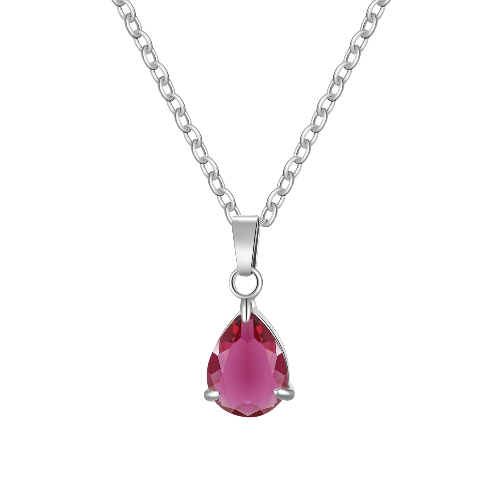 3A Water Drop Zircon Small Pendant Solitaire Pear-Shaped Zircon Womens Clavicle Chain