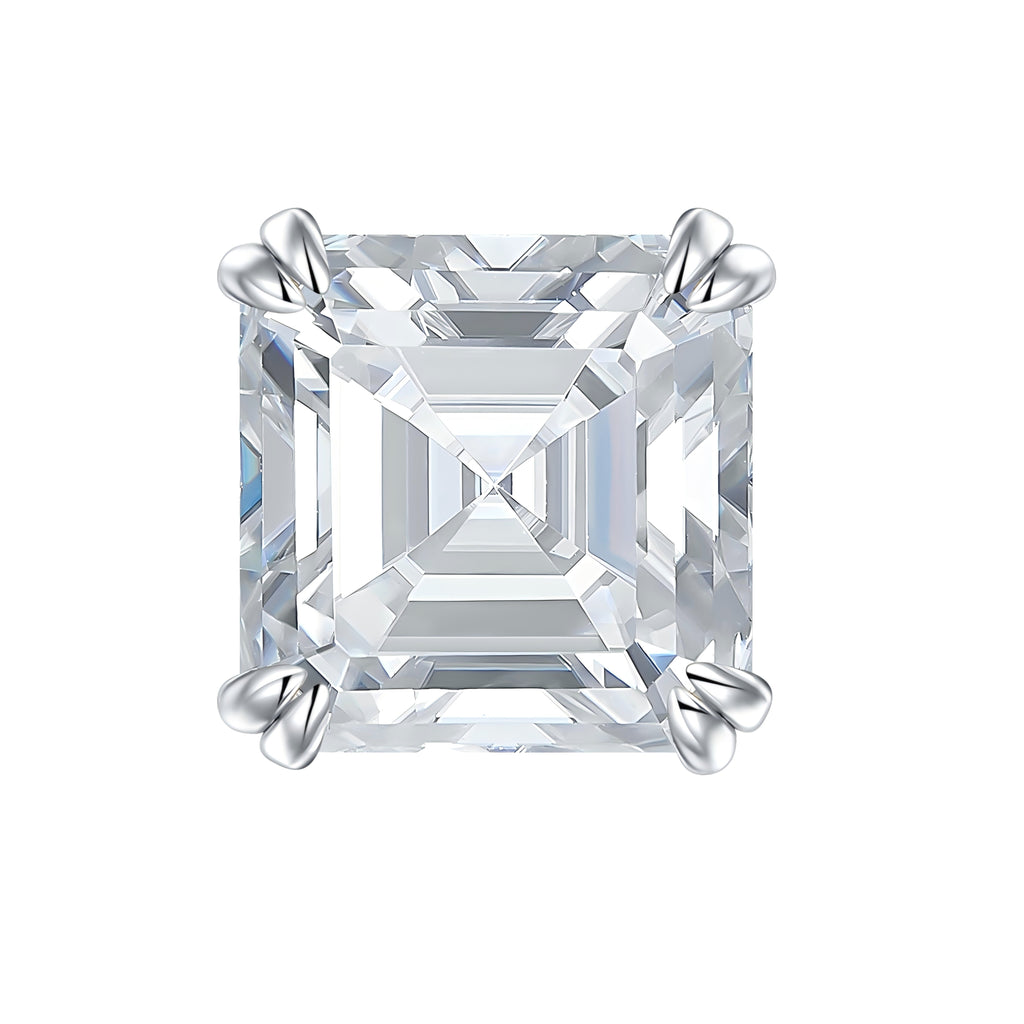 S925 Sterling Silver 6x8mm Emerald Cut Moissanite Stud Earrings  Octagon Solitaire With GRA Certificate Platinum Plated Jewelry Gift Box Set For Women & Men