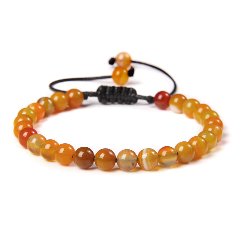 6mm Natural Stone Beads Womens Bracelet Yoga Energy Sports