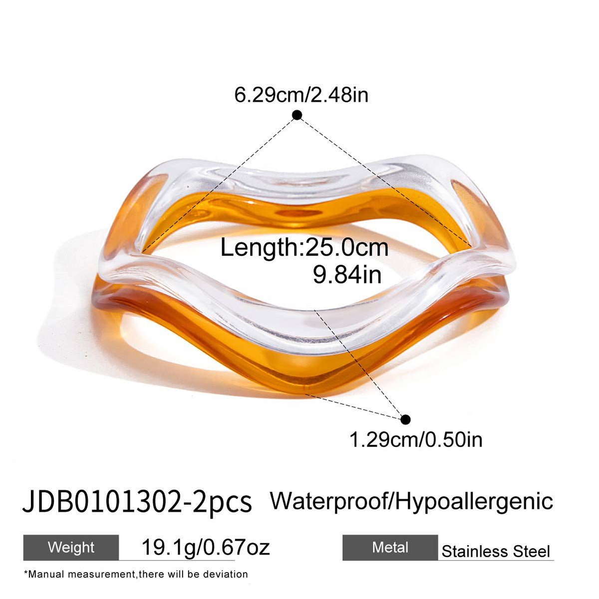 Acrylic Resin Wave Bracelet Collection