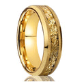 6mm Wide Tungsten Steel Gold Sandblasted New-style Ring