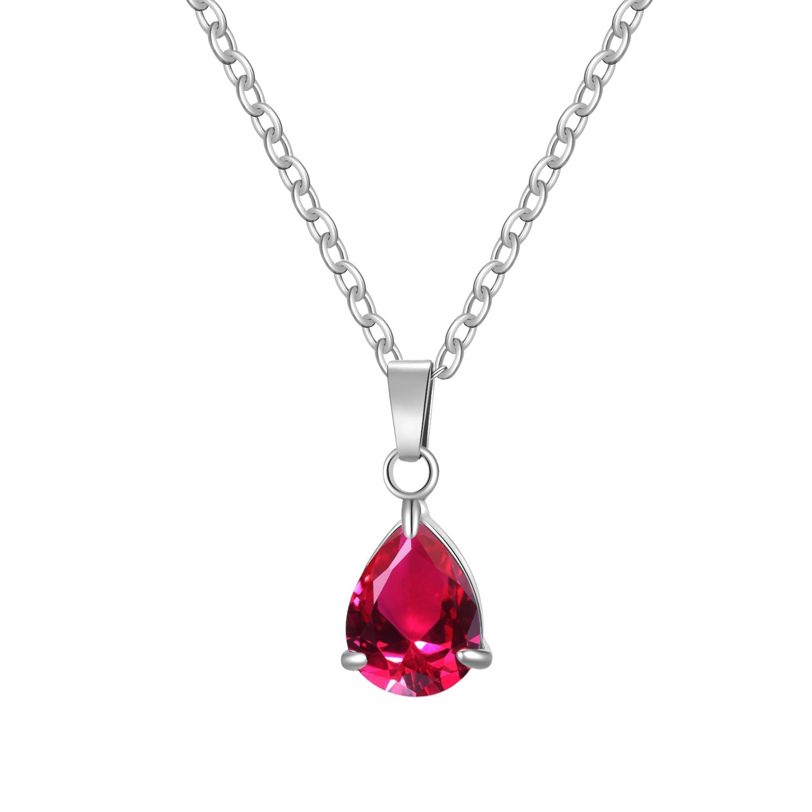 3A Water Drop Zircon Small Pendant Solitaire Pear-Shaped Zircon Womens Clavicle Chain