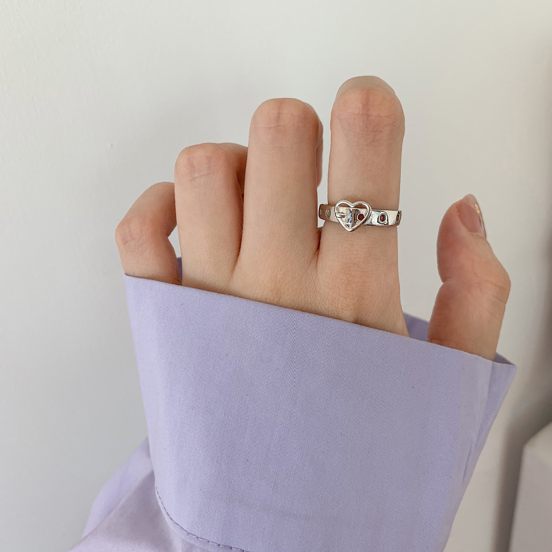 925 Sterling Silver Twisted Chain Open Ring