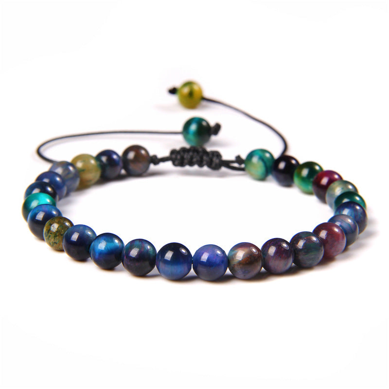 6mm Natural Stone Beads Womens Bracelet Yoga Energy Sports