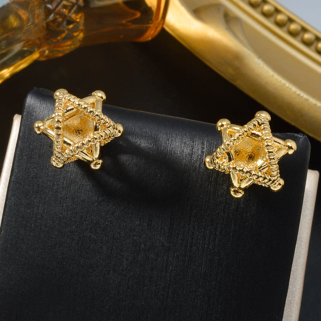 Minimalist Hollow Star Copper-Plated Stud Earrings For Women