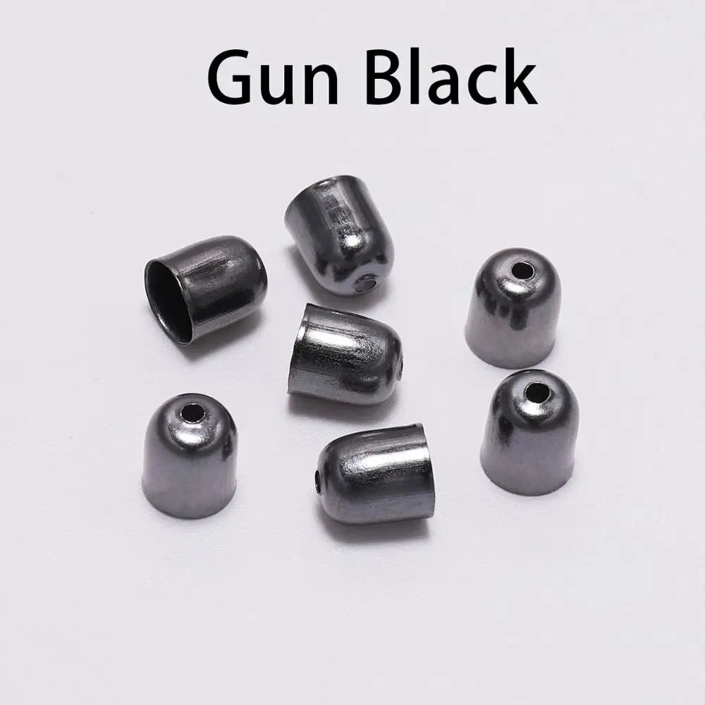 50-100pcs/lot Crimp End Caps Leather Cords End Tip Beads Caps Fit 4 -12mm Clasps For DIY Jewelry Making Findings Supplies