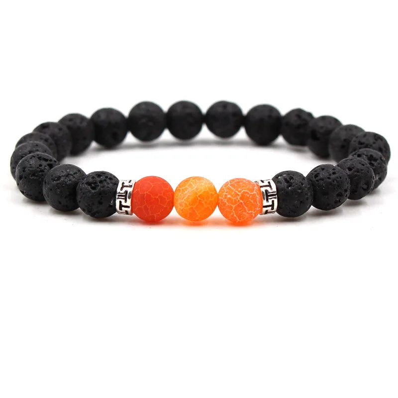 8MM Natural Stone Beaded Chain bracelets For Women Men Couple Lava Rock Healing Balance Beads Reiki Buddha Chakra Bangle Jewelry