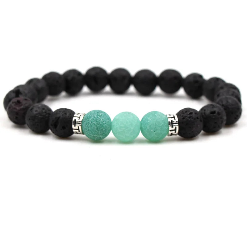 8MM Natural Stone Beaded Chain bracelets For Women Men Couple Lava Rock Healing Balance Beads Reiki Buddha Chakra Bangle Jewelry