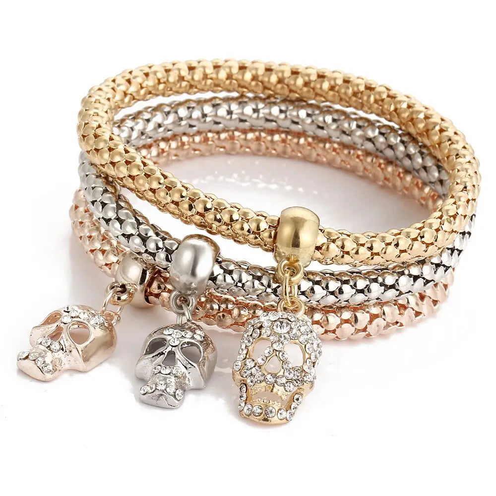 3colors/Lot Elastic Bracelets & Bangle For Women Crystal Tree of Life Owl Key lock Music Note Owl Butterfly Heart Charm Jewelry