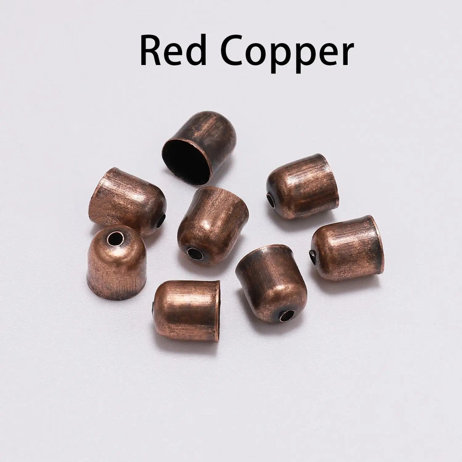 50-100pcs/lot Crimp End Caps Leather Cords End Tip Beads Caps Fit 4 -12mm Clasps For DIY Jewelry Making Findings Supplies