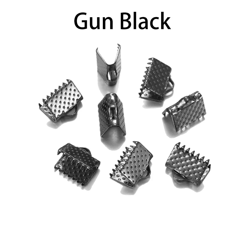 50pcs/lot Crimp Beads Cove Clasps Cord Leather Clip Necklace Bracelet Connectors End Caps For DIY Jewelry Findings Supplies