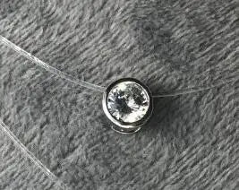 5 Colors Dazzling Zircon Necklace Invisible Transparent Fishing Line Simple Pendant Necklace Jewelry For Women Pearl Jewelry
