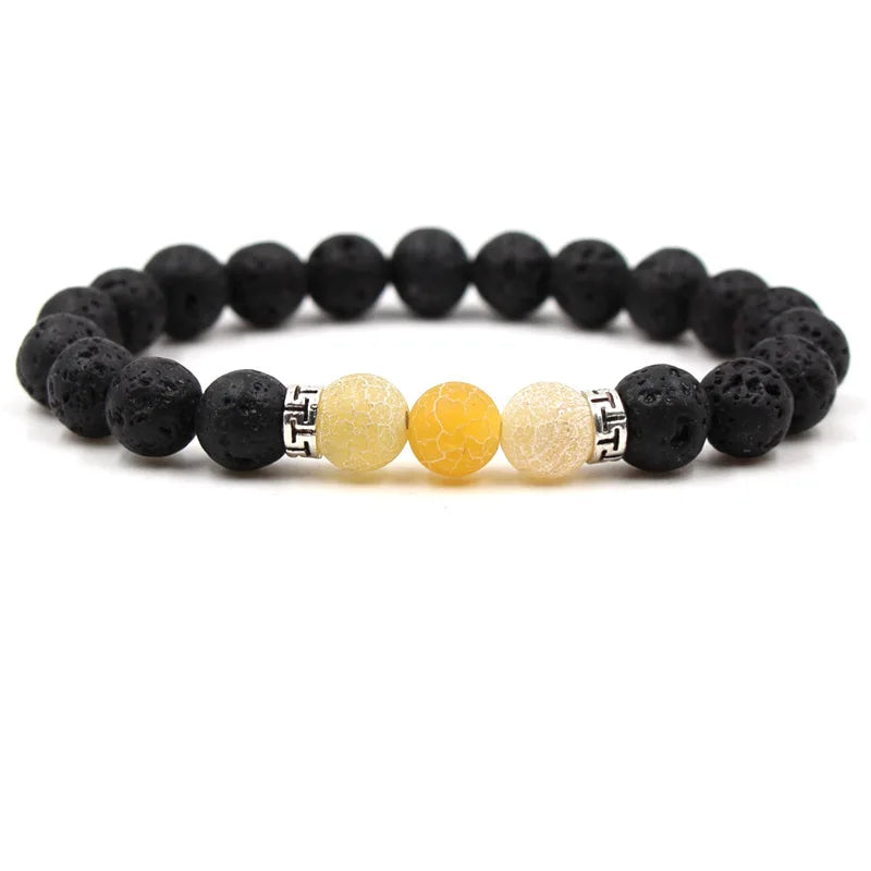 8MM Natural Stone Beaded Chain bracelets For Women Men Couple Lava Rock Healing Balance Beads Reiki Buddha Chakra Bangle Jewelry