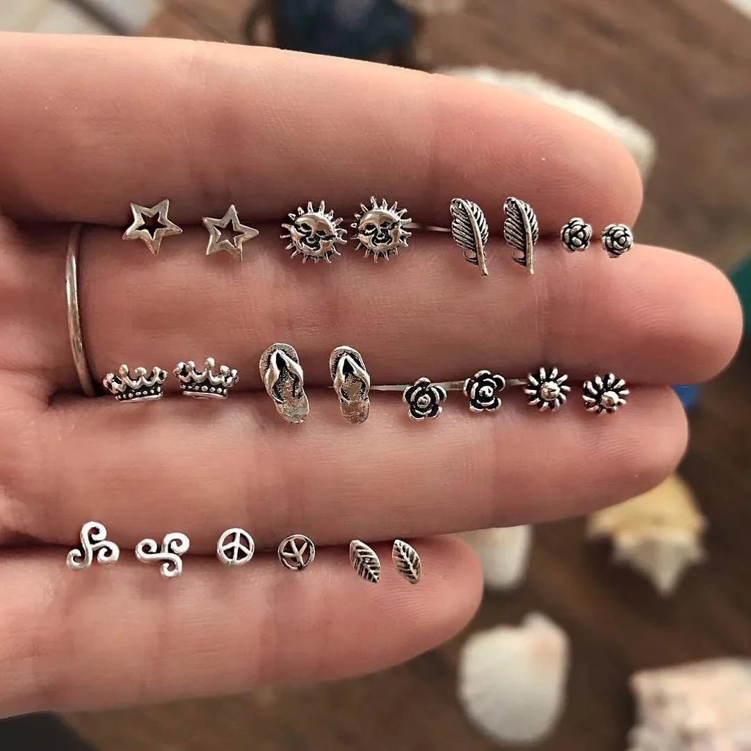 Bohemia Shell Starfish Dangle Earring set For Women Summer Beach Pearl Conch Drop Geometric Earring Girls Fashion Jewelry