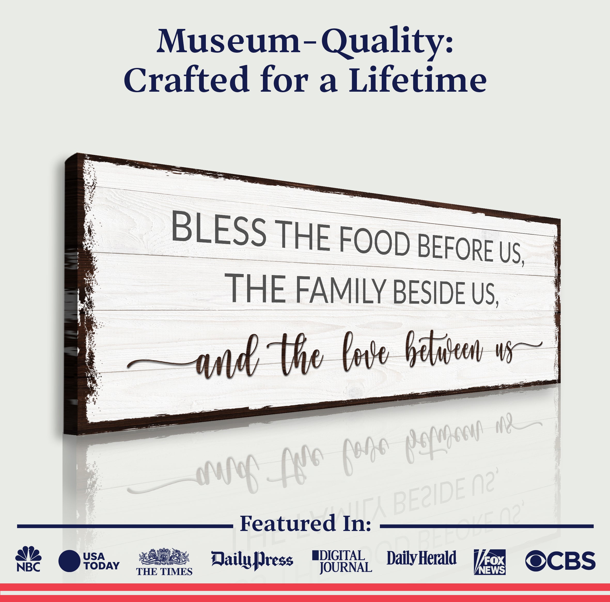 Bless The Food Before Us And The Love Between Us Sign