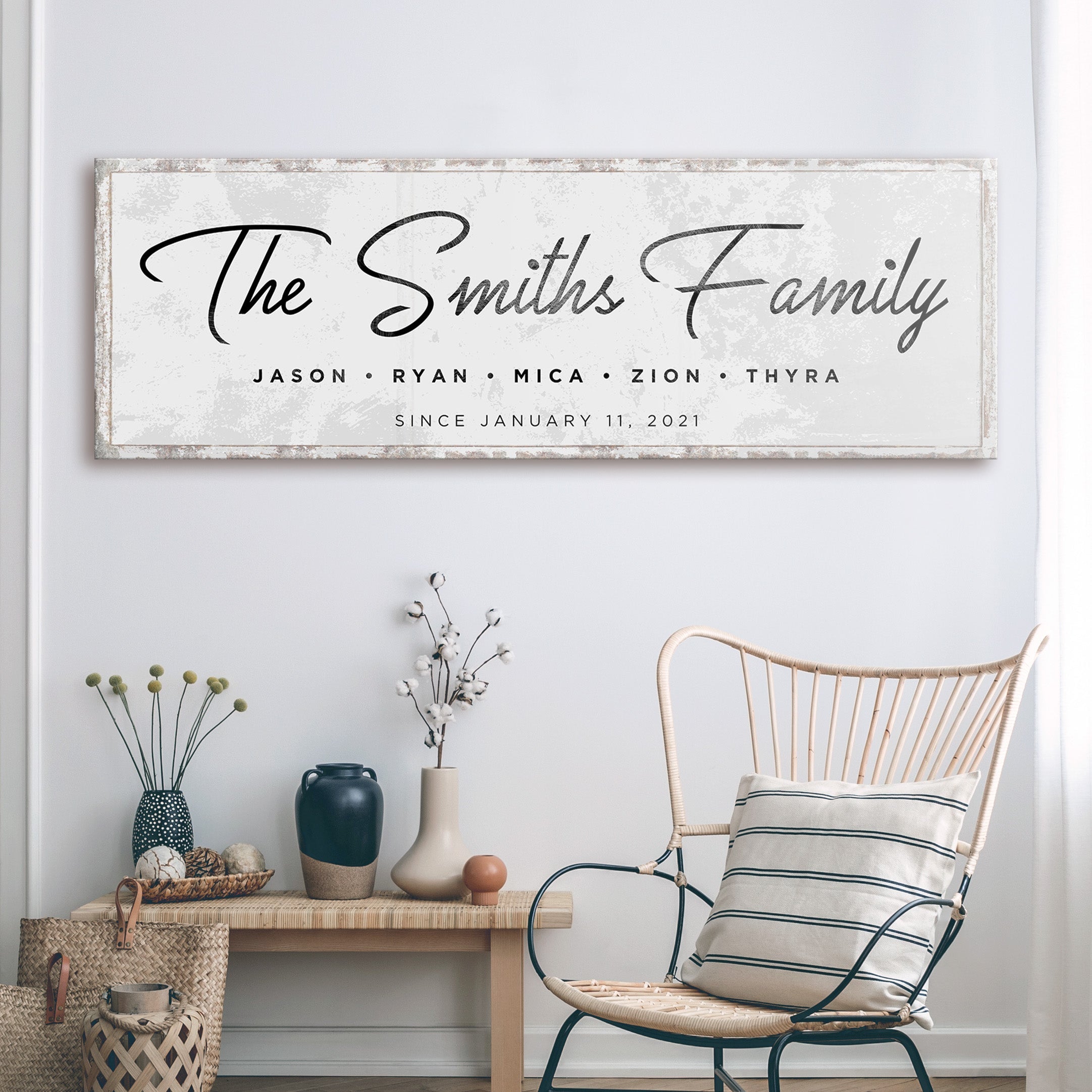 Last Name Family Sign Black And White