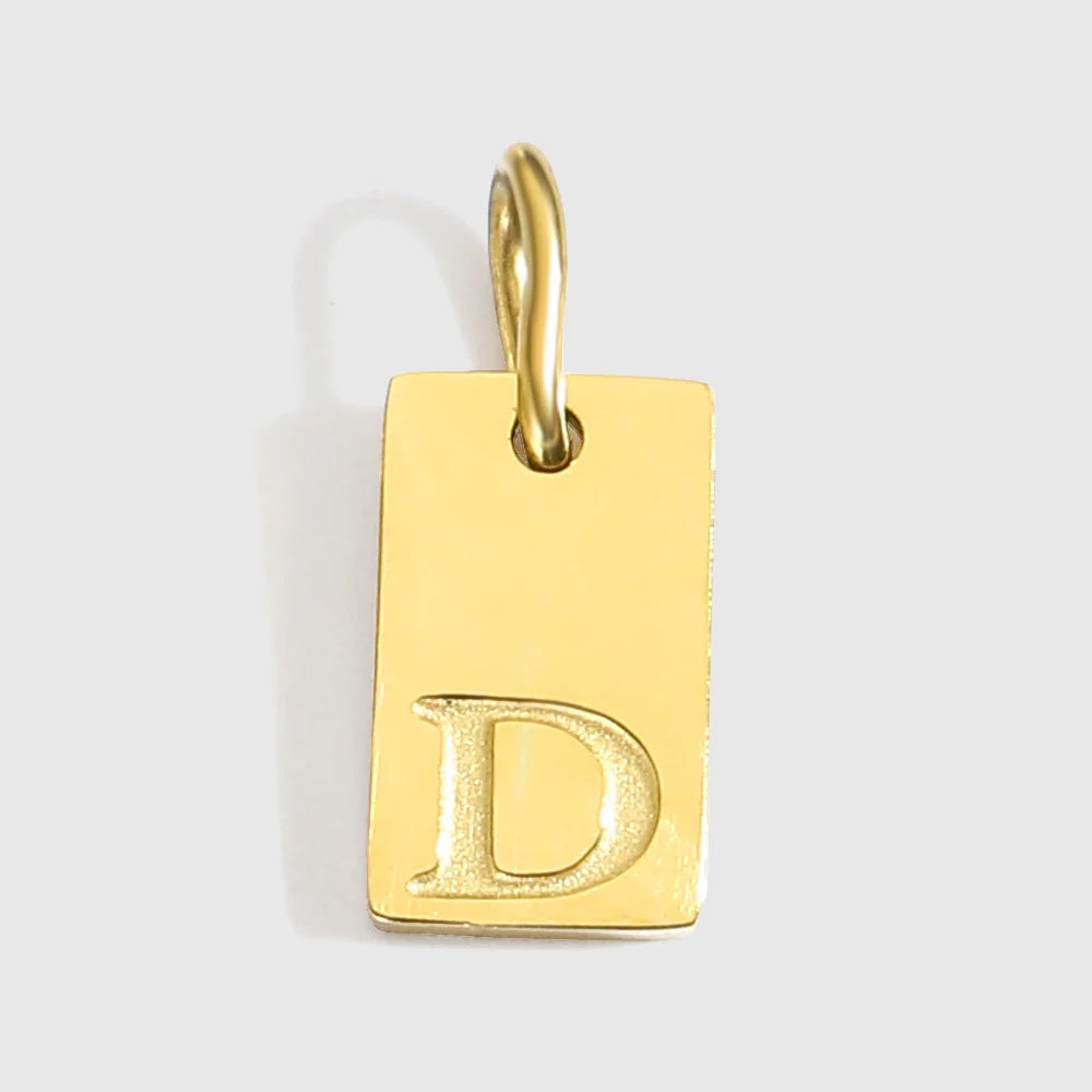 Alphabet Charm Pendant for Necklaces Stainless Steel Jewelry DIY Engraved Lettering Accessories Women's Fashion Jewelry