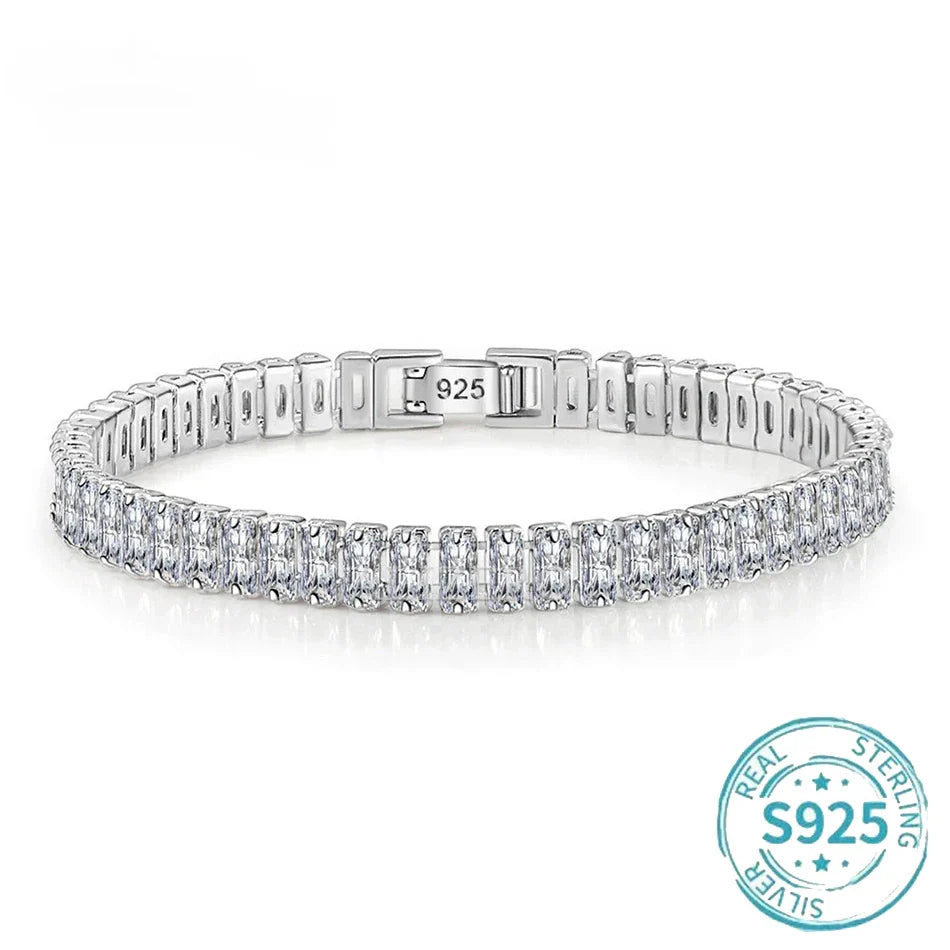 ALIZERO S925 Sterling Silver Bracelet Original Multicolor Zirconia Tennis Bracelets For Women Fashion Luxury Charm Jewelry