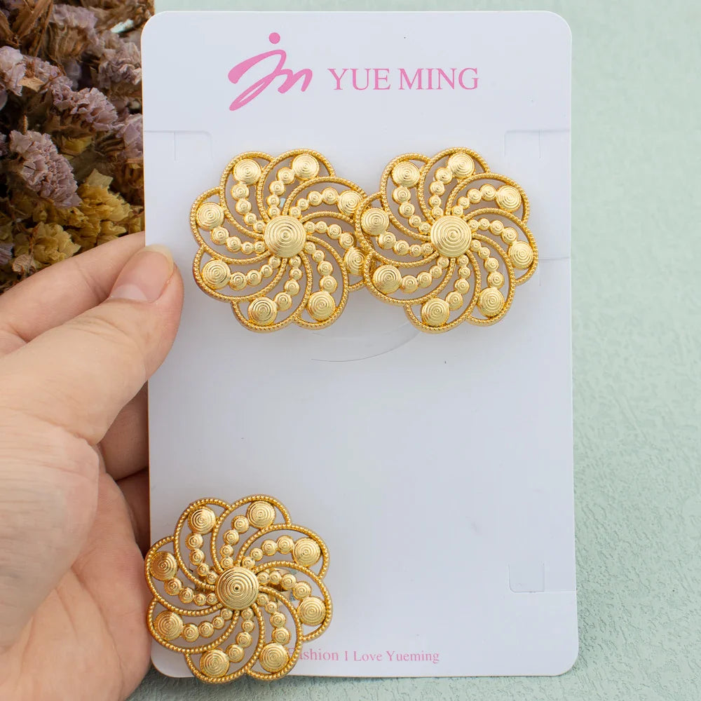 Big Gold Statement Water Earrings Ring Jewelry for Women Punk Vintage Gold Silver Color Geometric Metal Hanging Dangle Earring