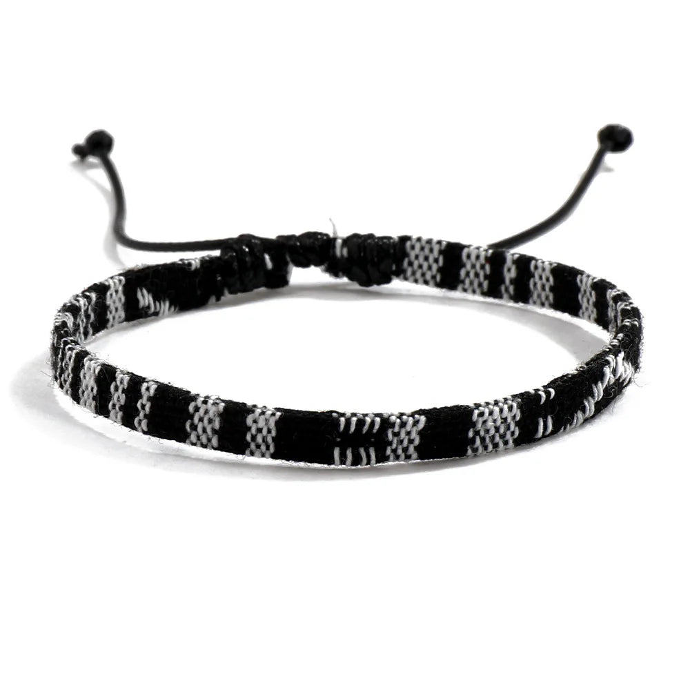 12Pcs Nepal Ethnic Colorful Bracelet Set For Women Bohemia Fabric Braided Rope Wristbands Men Bangle Fashion Summer Jewelry