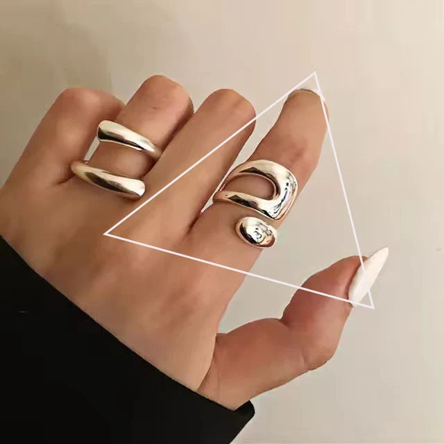 925 Sterling Silver Chain Knot Ring For Women Wrap Wide Band Rock Geometry Punk Jewelry Gift Wholesale Dropshipping