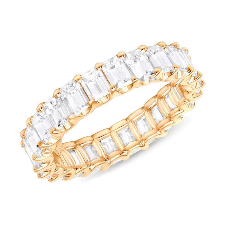 925 Sterling Silve Gorgeous Promised Rings Love Wedding Jewelry Full Paved Square Crystal Zircon Elegant Women Engagement Ring