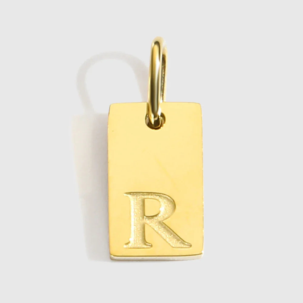 Alphabet Charm Pendant for Necklaces Stainless Steel Jewelry DIY Engraved Lettering Accessories Women's Fashion Jewelry
