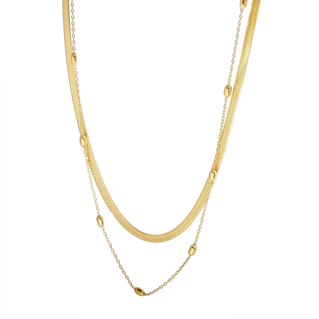 Stainless Steel Vintage Textured Delicate Necklace