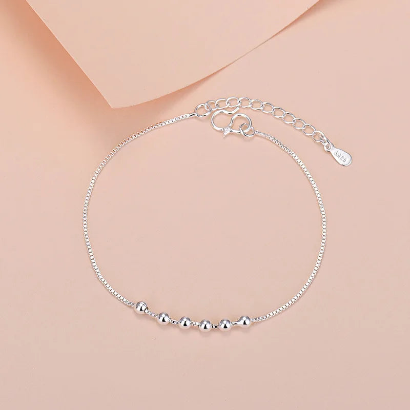 925 Sterling Silver Lucky Bead Charm Bracelets Woman Couple Chain Round Bangles Luxury Jewelry Accessories Wholesale
