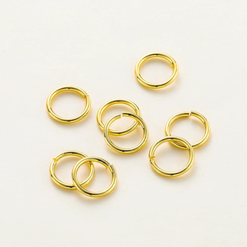 50-200/lot 14K 18K Gold Necklace Open Single Jump Ring Lobster Clasp Connector Split Ring Fitting DIY Jewelry Making Accessories
