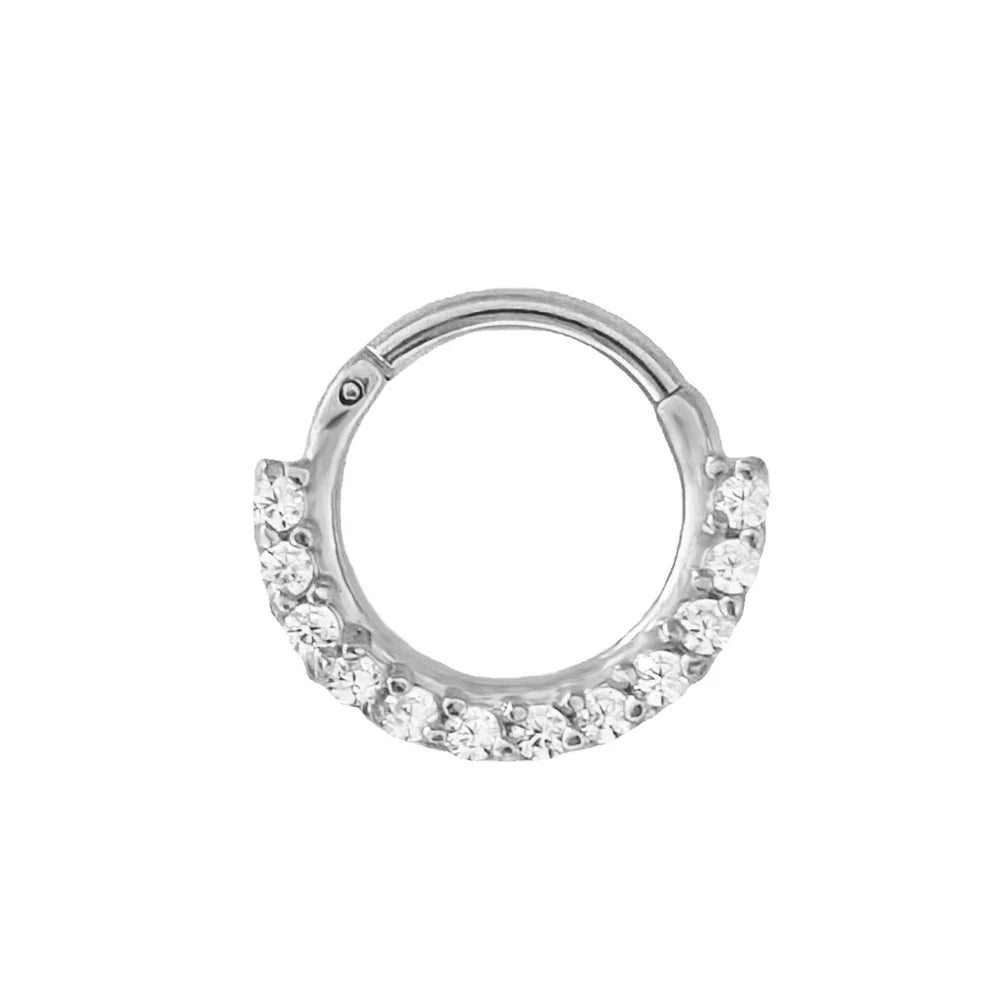 316L Surgical Steel Segment Nose Ring Zircon Septum Clicker Ear Cartilage Helix Daith Hoop Body  Piercing Jewelry