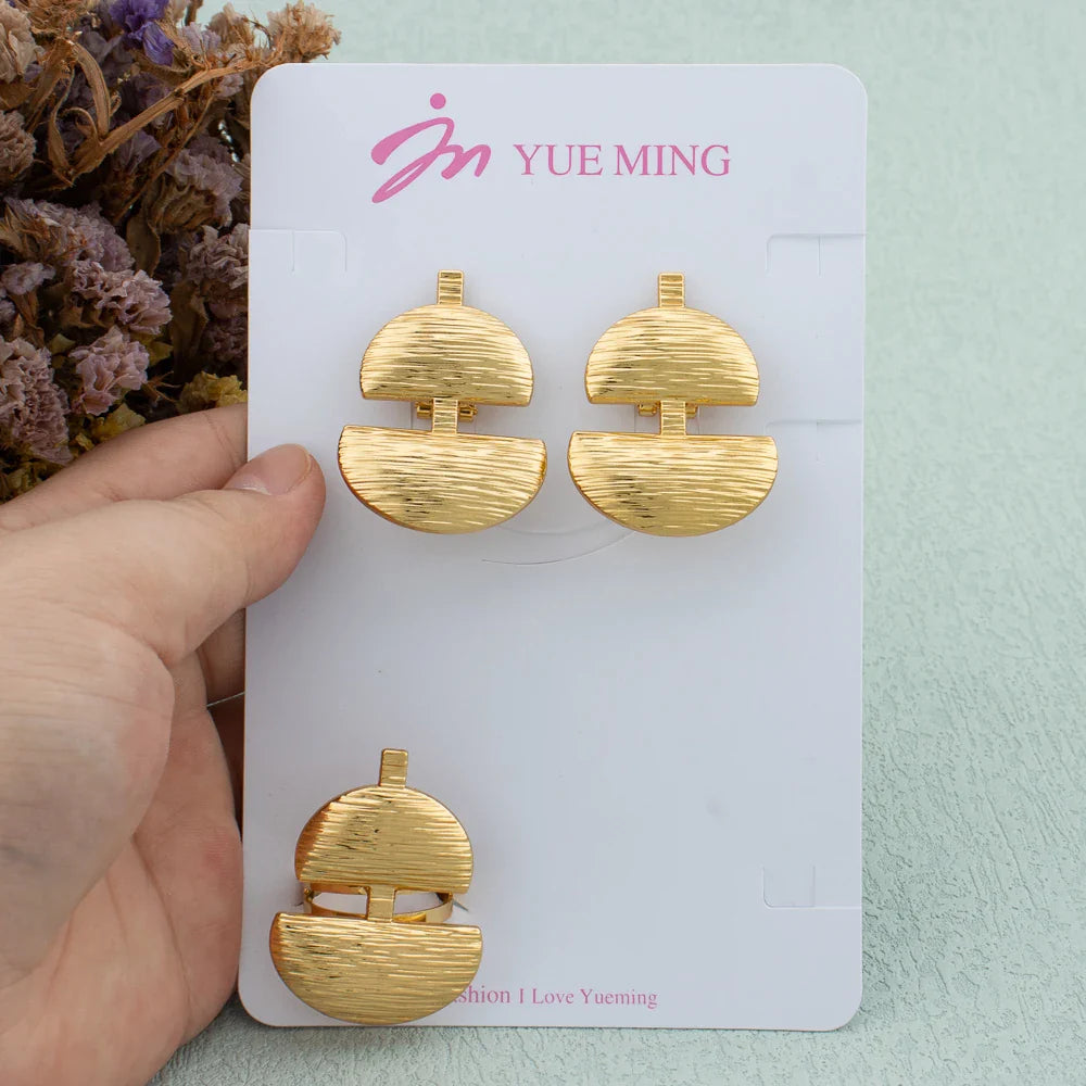 Big Gold Statement Water Earrings Ring Jewelry for Women Punk Vintage Gold Silver Color Geometric Metal Hanging Dangle Earring