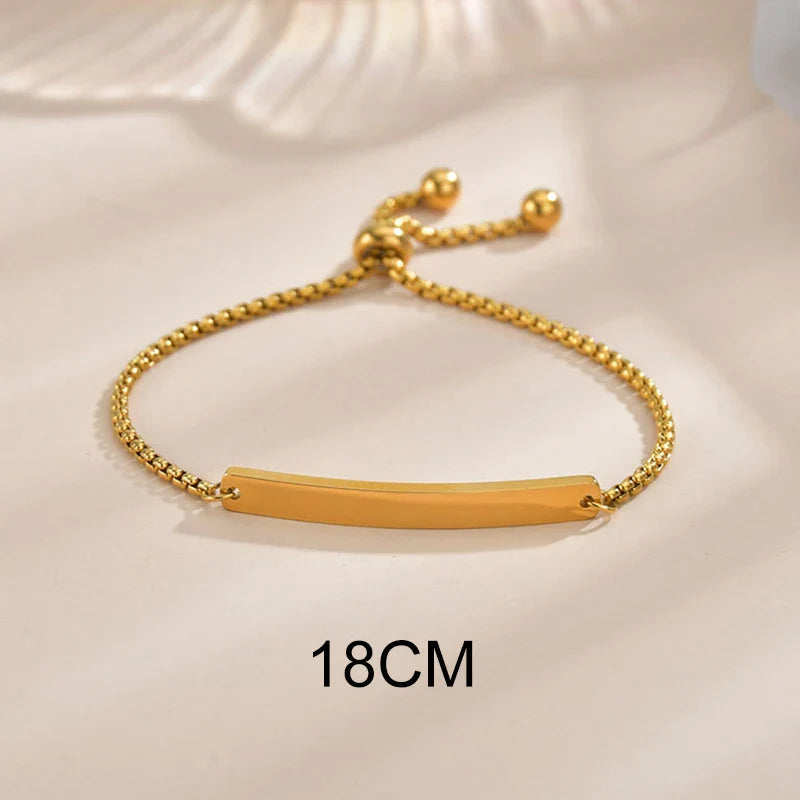 Bluelory Personalized Bracelet For Men  Women Stainless Steel Multi Styles Blank Nameplate Heart Bracelet  Party Jewelry Gift