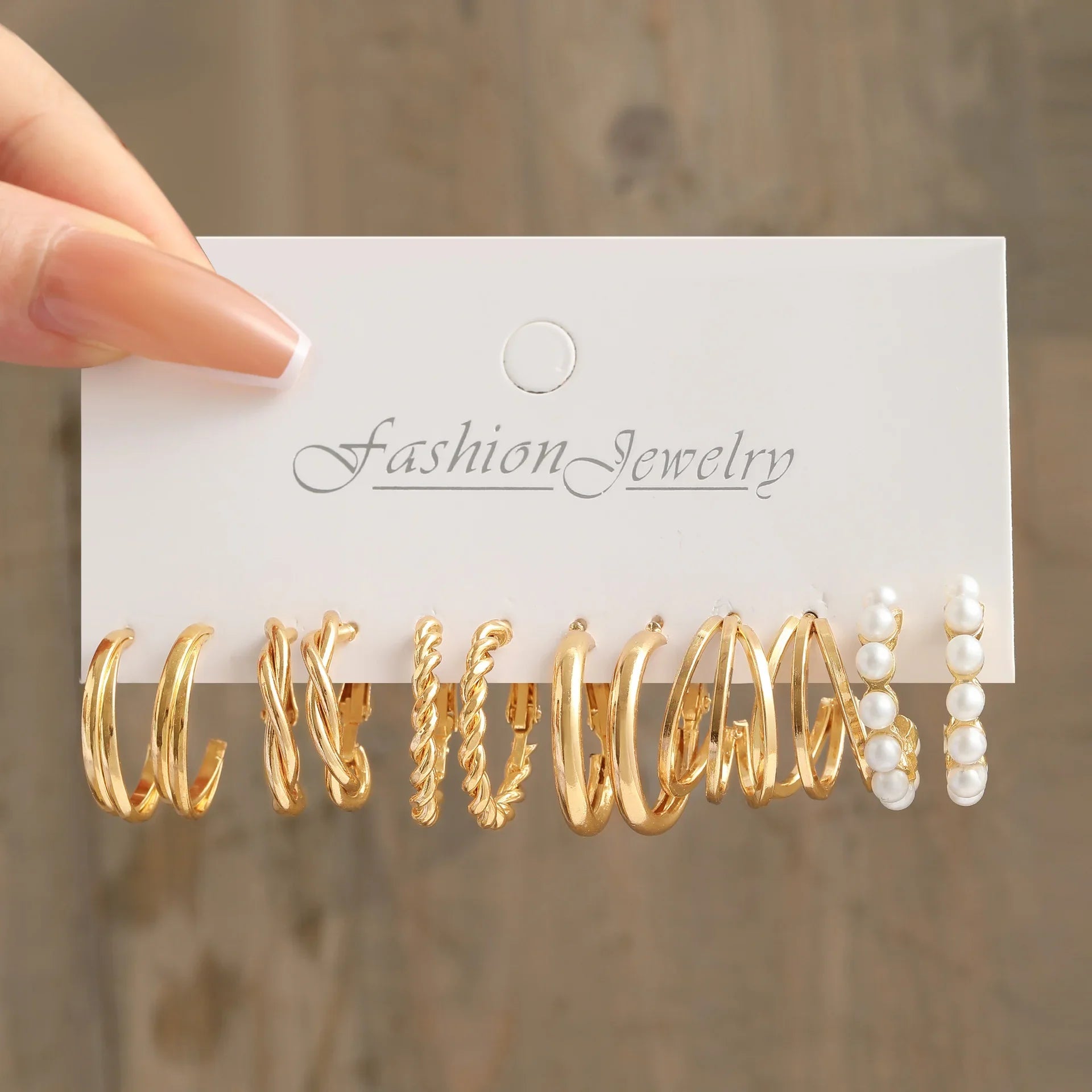 48 Pcs Boho Big Circle Hoop Earring Sets for Women Gold Color Bohemia Vintage Pearl Earring Heart Zircon Ear Studs Jewelry Gifts