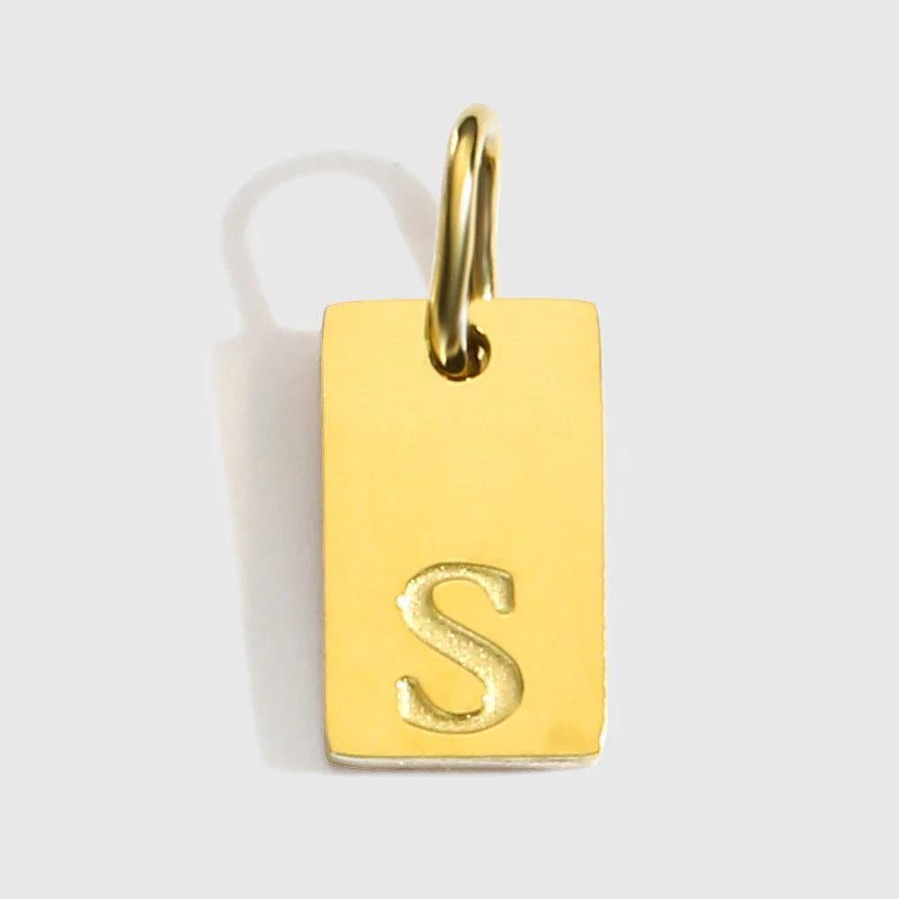 Alphabet Charm Pendant for Necklaces Stainless Steel Jewelry DIY Engraved Lettering Accessories Women's Fashion Jewelry