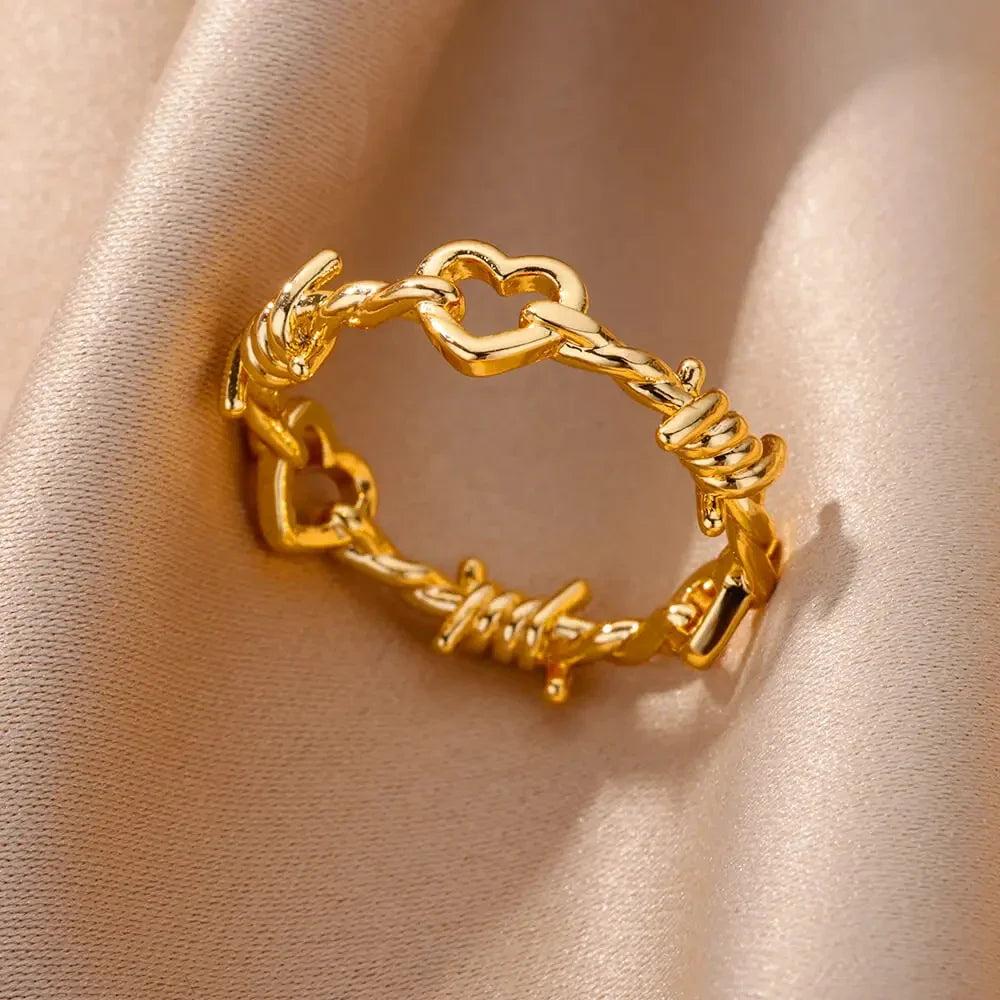 Anti-Stress Rotating Beads Rings for Women Men Gold Color Stainless Steel Double Smooth Beads Finger Ring Party Jewelry Gift