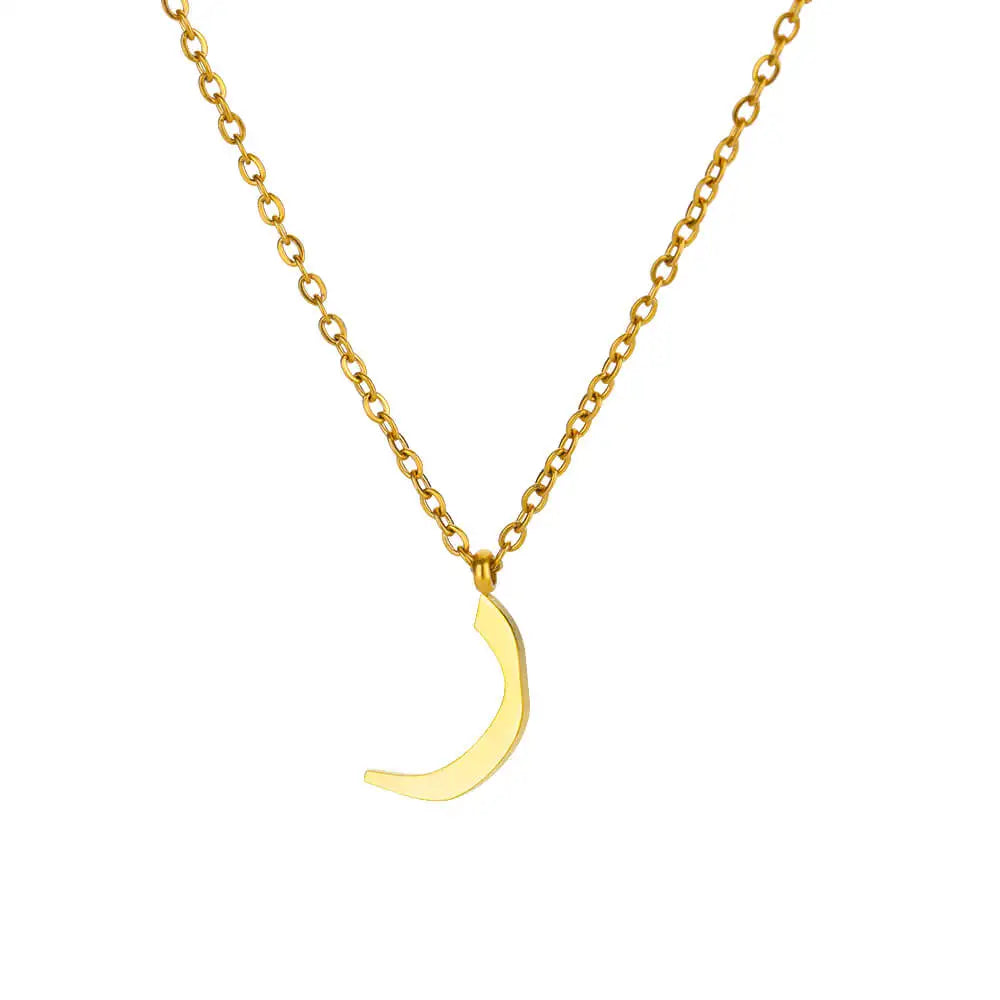 Arabic Letter Name Pendant Necklace For Women Stainless Steel Inital Chain Choker Collar Necklace 2024 Wedding Jewelry bijoux
