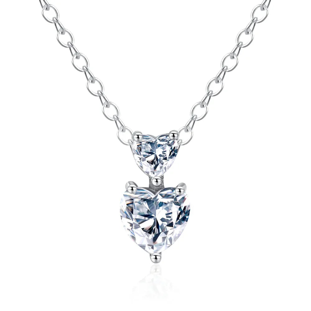 925 Sterling Silver Heart Bow Necklace Fit Christmas Jewelry For Women DIY  Making Party Wedding Gift