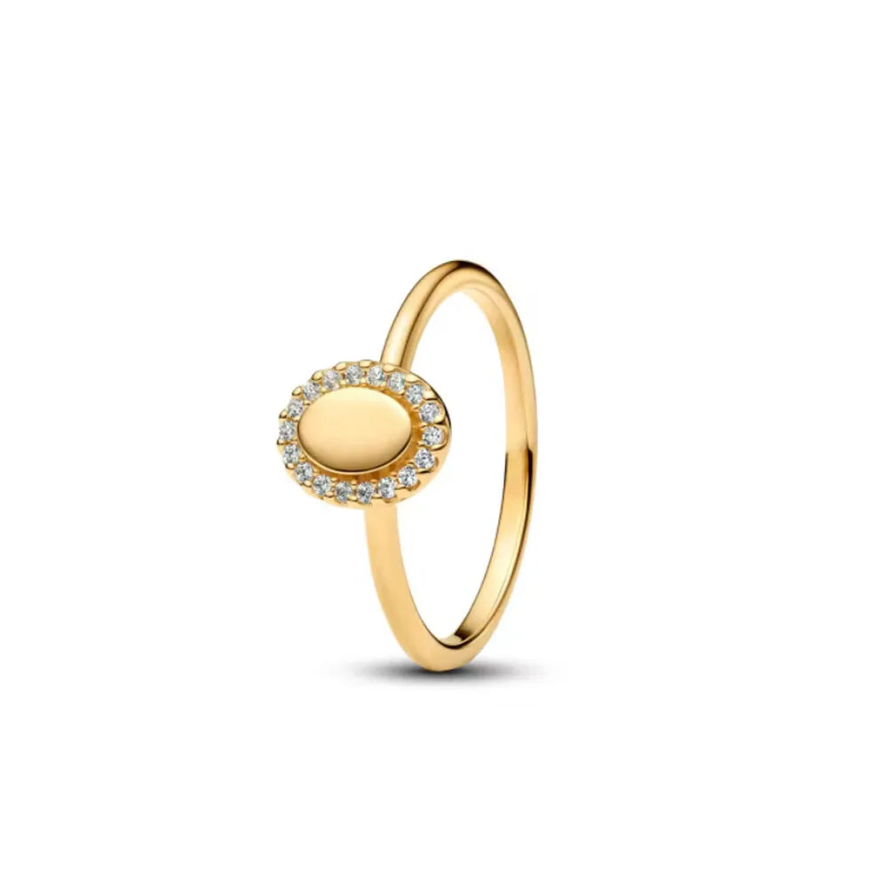 925 Silver Gold Color Heart Stone Rings Ring New Hot Selling Gold Color Rings Suitable For Any Occasion  DIY Birthday Gift