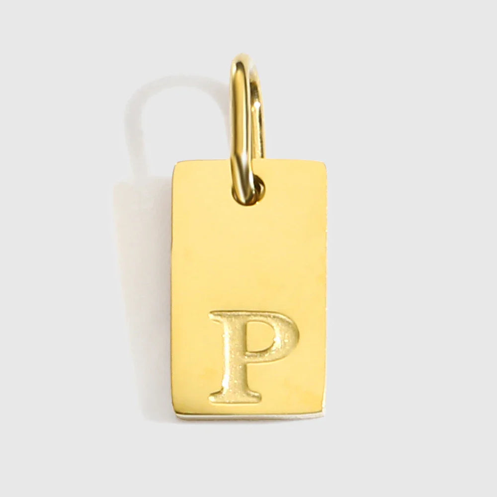 Alphabet Charm Pendant for Necklaces Stainless Steel Jewelry DIY Engraved Lettering Accessories Women's Fashion Jewelry