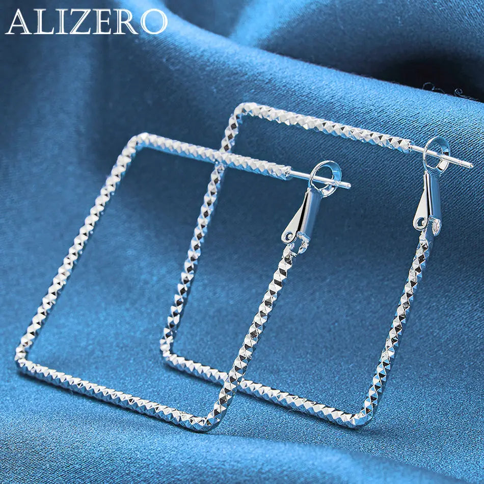 ALIZERO 925 Sterling Silver Earrings Simple Round Circle Hoop Earrings For Woman Fashion Wedding Engagement Charm Jewelry Gifts