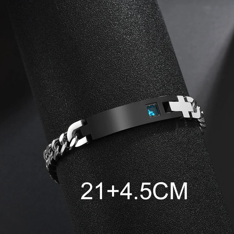 Bluelory Personalized Bracelet For Men  Women Stainless Steel Multi Styles Blank Nameplate Heart Bracelet  Party Jewelry Gift