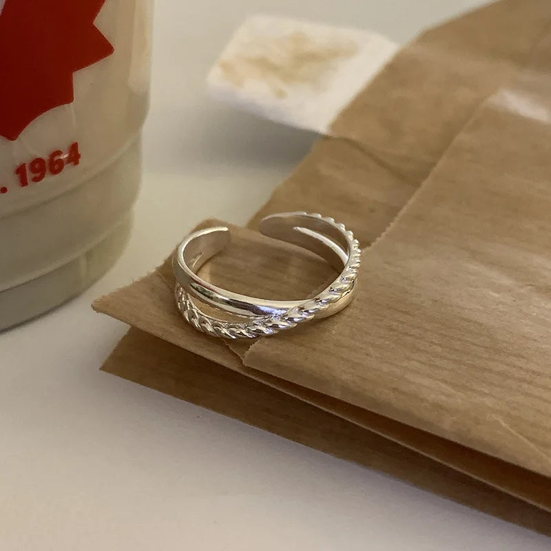 925 Sterling Silver plated Ring for Women Girl Gift Blace Stone Crystal Glaze Retro Punk Open Jewelry Dropship Wholesale
