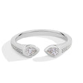 MINTYBOX Pear Shape Lab Grown Diamond Ring 0.5CT S925 Silver Moissanite Rings For Women 18k White Gold Plated Wedding Jewelry