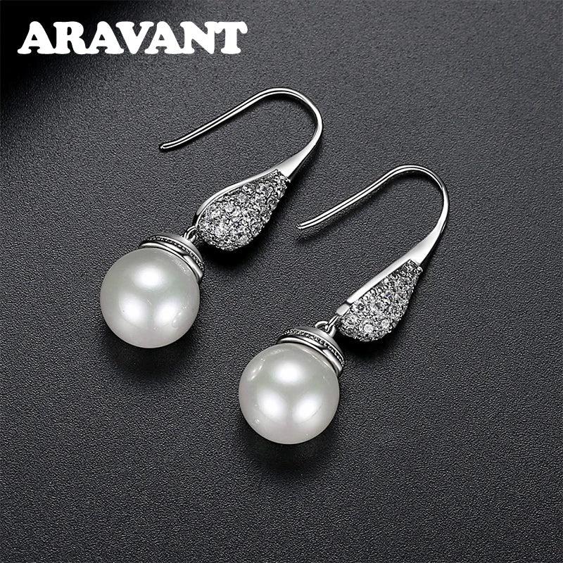 Aravant 925 Silver 18K Gold Water Drop Black Pearl Earring For Women Fashion Jewelry