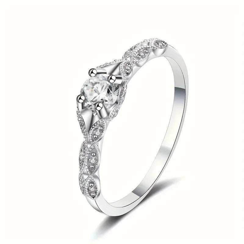 925 Sterling Silver Light Luxury Style Amethyst Zirconia Women's Ring in Europe and America Simple Fashion Gem Temperament Ring